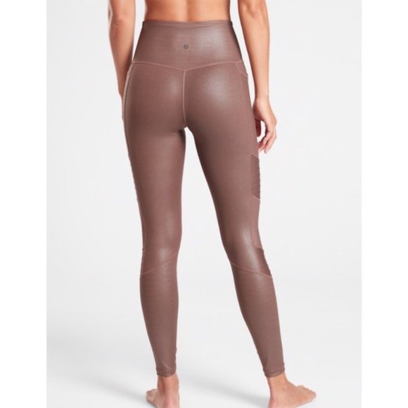 NWT Athleta inclination moto shimmer tights / XL - Picture 4 of 5